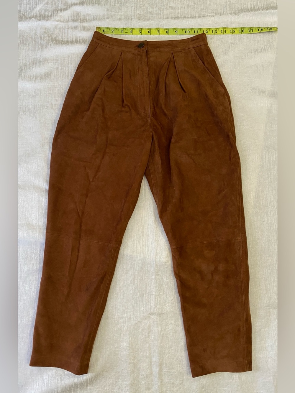 🍁 House of Harlow x Revolve Genuine Leather Tapered Ankle Barrel Pants Brown XXS